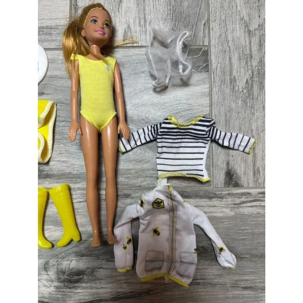 Blonde Barbie Skipper Doll with Yellow Swimsuit & Bee Accessory Set
